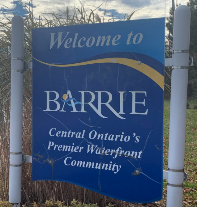 Welcome to Barrie sign